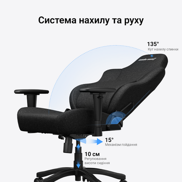 Крісло геймерське ігрове Anda Seat Phantom 4 L до 90 кг Black (AD18YSD-72-B-PV-B01)