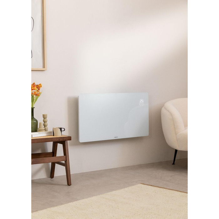 Електричний скляний конвектор CREATE/WARM CRYSTAL 2500W, Wi-Fi, тиха робота, чорний
