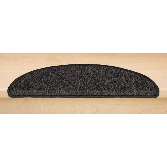 Комплект килимків для сходів Metzker, малий формат, 55x15x3,5 см, антрацит, 15 шт. – накладки для гвинтових і компактних сходів