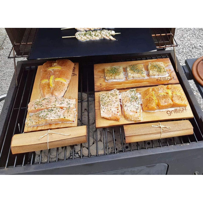 Grillart XL дошки для гриля з кедра, 2 шт, натуральне західне червоне кедрове дерево, ароматизовані коптильні дошки для барбекю