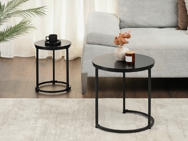 Журнальний стіл Mebel-Partner круглий, 45 x 45 x 48,5 см, чорне дерево, чорний