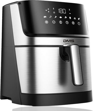 DMS XXL аерофритюрниця 6 л, 1800 Вт, цифровий дисплей, 8 програм, без олії, конвекційна піч та гриль