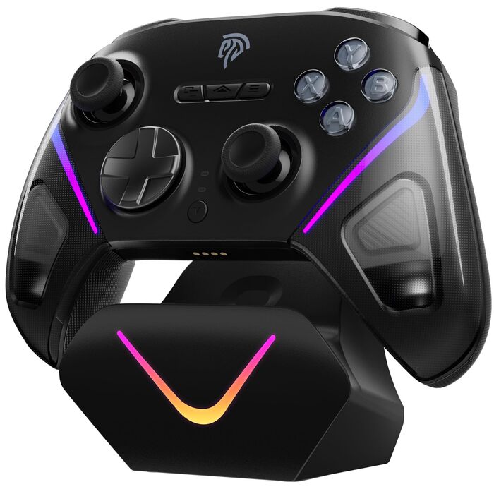 Ігровий бездротовий контролер EasySMX D10 для PC, Switch, Android з док-станцією, TMR-джойстиками, 2-в-1 тригерами та RGB-підсвіткою, 1000Hz Polling, чорний