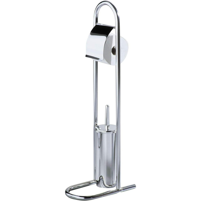 Підставка для туалетного паперу та щітки Premier Housewares, хром, срібляста, 29x17x80 см