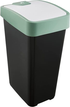 Преміум сміттєвий бак keeeper з фліп-кришкою, Soft Touch, 45 л, Nordic Green