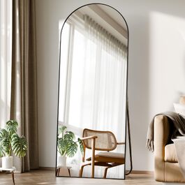 Дзеркало підлогове BEAUTYPEAK Bogen 142x52 см, чорне, повнорозмірне, настінне або з підставкою для спальні, вітальні, гардеробної