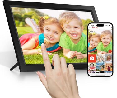 Frameo WiFi Цифровий фоторамка, 32GB, сенсорний екран, Smart Cloud, автоповорот, подарунок (15.6 дюйми)