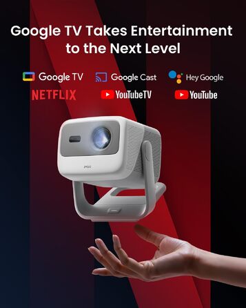JMGO N1S 4K UHD Міні-проектор: Лазерний, 1100 ANSI люмен, Google TV, HDR10, Dolby Audio, для дому та бізнесу