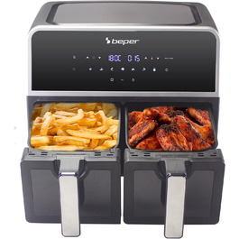 Аерофритюрниця BEPER P101FRI090 з двома камерами, 9 л (4,5 л на кошик), 7 програм