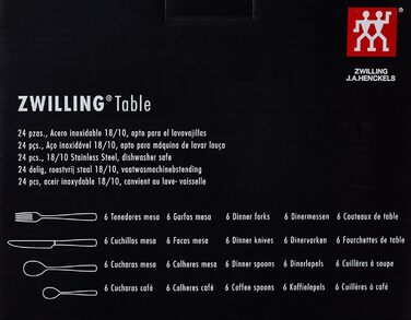 Столовий набір ZWILLING Artic, 24 предмети, нержавіюча сталь