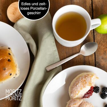 Набір посуду Moritz & Moritz BASIC на 12 осіб, 36 предметів, білий фарфор - обідні, десертні тарілки та салатники