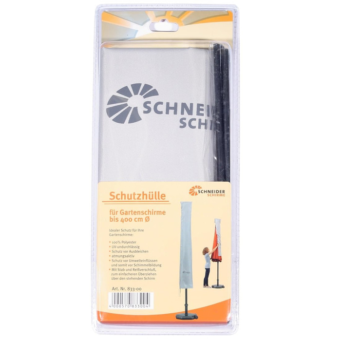 Захисний чохол для парасольки Schneider, Ø 821-00, сріблясто-сірий, 177 x 26/34 см, 0.3 кг, сірий (до 400 см)
