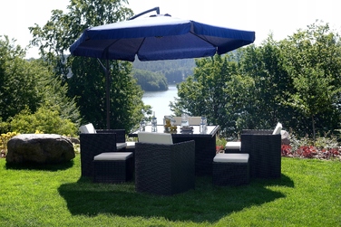 Садова парасолька з консоллю Funfit Garden, синя, 350 x 250 см