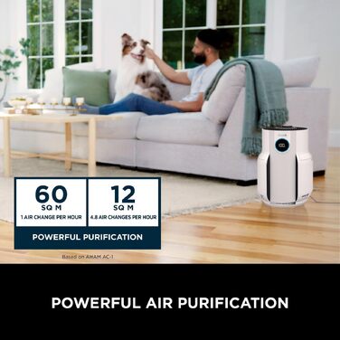 Очищувач повітря Shark NeverChange5 HP150UK для дому та спальні, площею до 60 м², HEPA-фільтр на 5 років, видалення 99,97% алергенів, пилу та пилку