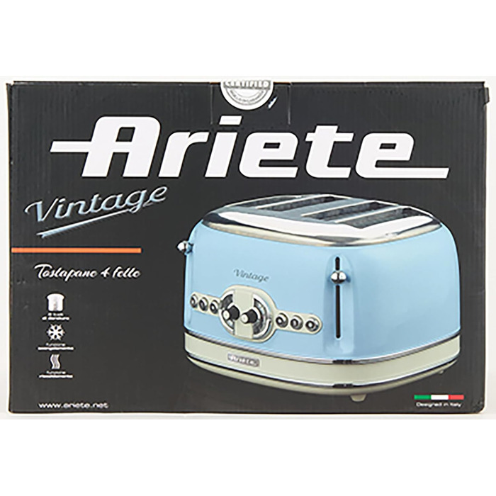 Тостер Ariete 156/05, електричний, синій, 2 тостів
