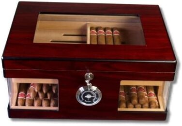 Дерев'яний хумідор Wood Wonderful V-1320 з кришталевим склом для зберігання сигар