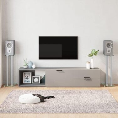 Підставки для колонок vidaXL, 2 шт., на 3 опорах, тримач для акустики зі сріблястого загартованого скла з нековзними ніжками