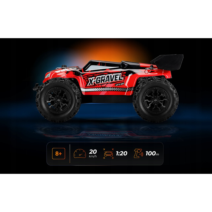 Радіокерований монстр-трак Overmax X-Gravel RC 1:20 (швидкість до 20 км/год)