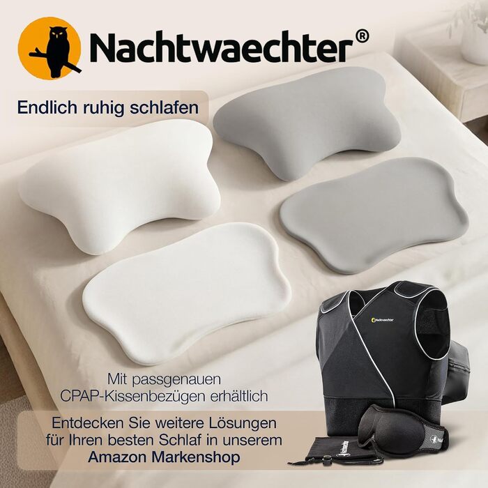 Подушка для сну Nachtwaechter LINA для людей з апное та користувачів CPAP-терапії, спеціальна подушка для сну на боці