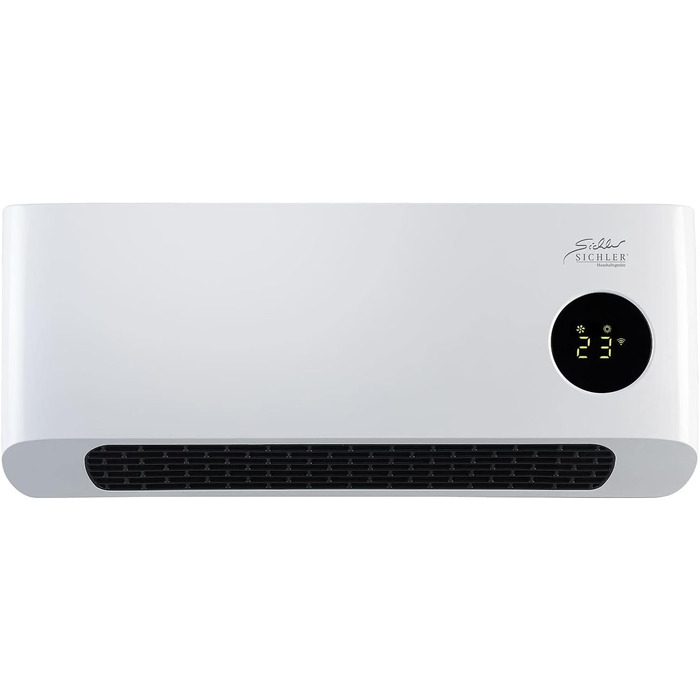 Керамічний електричний обігрівач для стіни Sichler, 2000 Вт, Wi-Fi, LED-дисплей, з пультом та додатком Elesion, білий