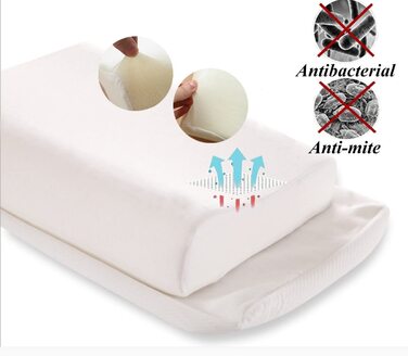 Подушка ортопедична з піни Memory Foam для глибокого сну, бамбукова, біла, гіпоалергенна, знімний чохол