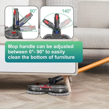 Електрична насадка для вологого прибирання Jajadeal для пилососа Dyson V12 Detect Slim, комплект з 12 мопами та знімним резервуаром для води