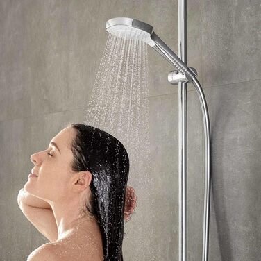 Душова лійка Hansgrohe Croma Select E з 3 режимами розпилення, антивапнястою функцією, хром/білий, 110x110 мм, 26812400