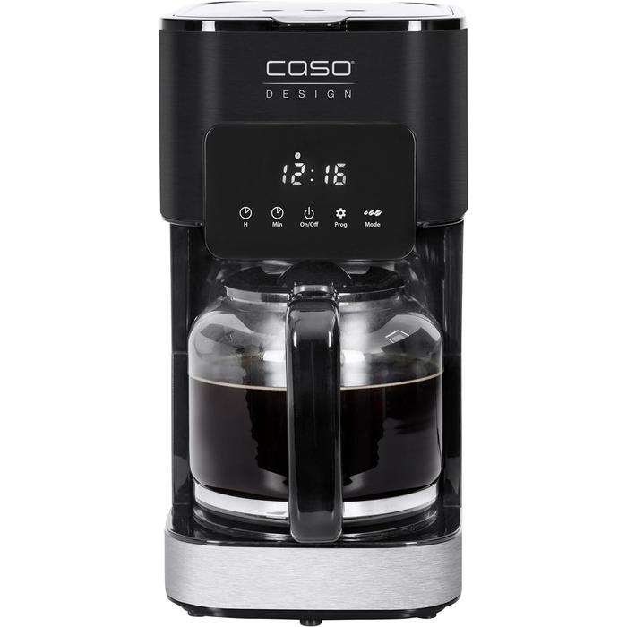 Кавоварка CASO Coffee Taste and Style з постійним фільтром, 1,5 л, оптимальна температура заварювання 92-96°C, крапельний стоп, покращена система заварювання, нержавіюча сталь, на 12 чашок