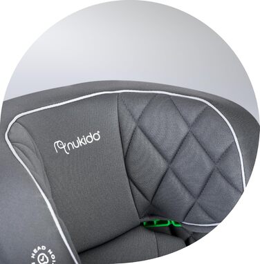 Автокрісло Nukido 15-36 кг для дітей 4-12 років, ISOFIX, регулювання підголівника та кута нахилу, сірого кольору