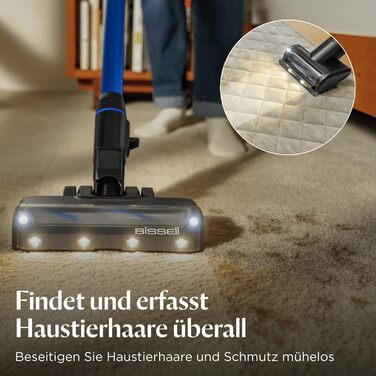 Акумуляторний пилосос Bissell PowerClean FurGuard для шерсті тварин з HEPA-фільтром, 2500 mAh, 50 хв роботи