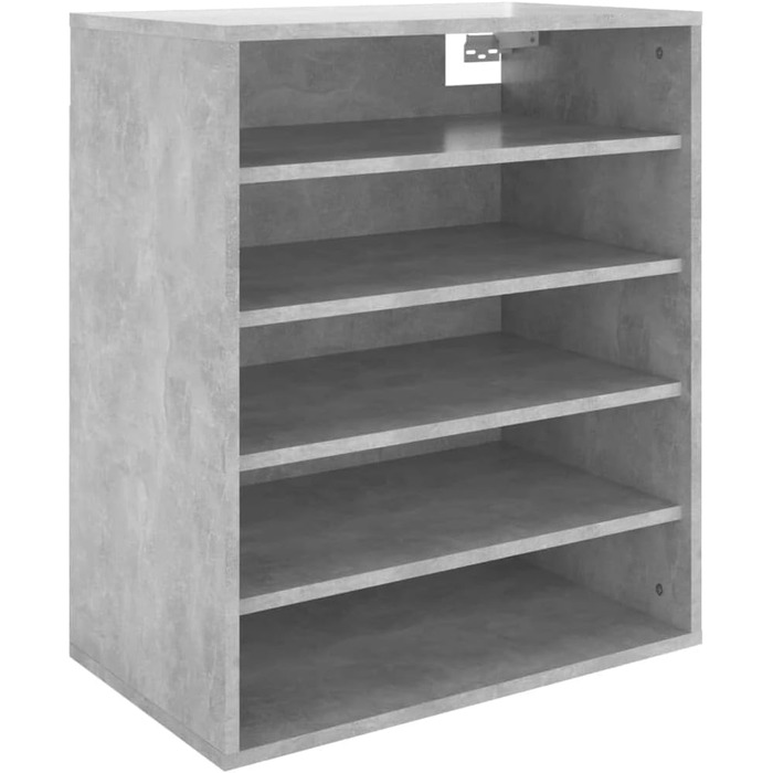 vidaXL Тумба для взуття з 5 полицями, настінна, бетонно-сіра, 60x35x70 см, ДСП