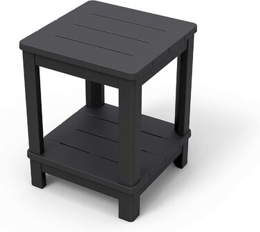 Стіл Allibert by Keter Deluxe для саду, балкону, тераси, кемпінгу, пластиковий, 41x41x52 см, стійкий до погодних умов, компактний