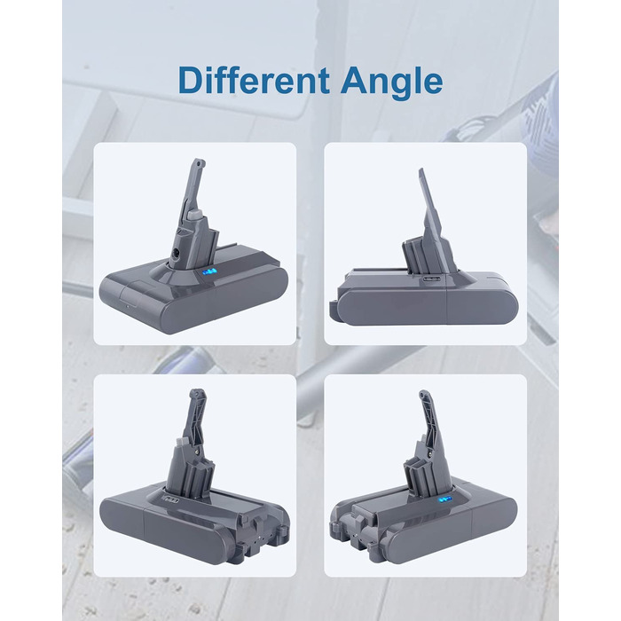 Акумулятор DTK 4000mAh 21.6V для пилососа Dyson V8 (SV10) Absolute, Animal, Fluffy, Motorhead, Slim, Total Clean, Extra, бездротовий ручний