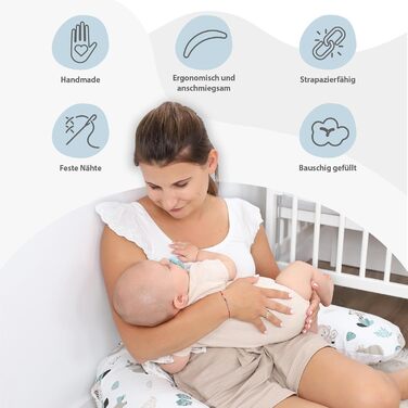 Подушка для вагітних та годування Totsy Baby XXL, анатомічна подушка для сну та підтримки тіла, бавовняний чохол Oeko-Tex