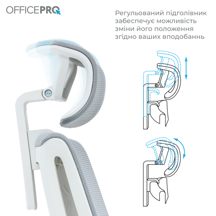 Крісло офісне OfficePro Harmony OC310-W-LG-LG