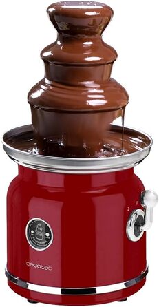 Шоколадний фонтан Cecotec Chocolicious, 90 Вт, ретро-дизайн, сталевий корпус, 3 каскади, знімні деталі, придатні для миття в посудомийній машині