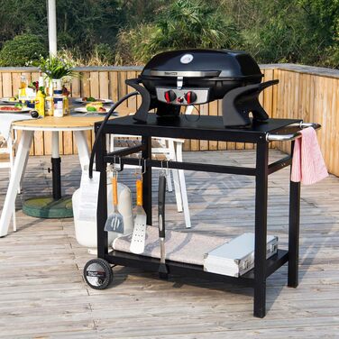 Royal Gourmet Grillwagen: Робочий стіл-гриль для барбекю на вулиці, 85x50 см, чорний
