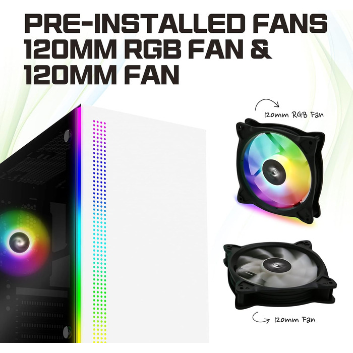 Корпус для ПК Zalman S5 ATX Midi Tower, білий, ігровий, скло, RGB підсвічування, вентилятори