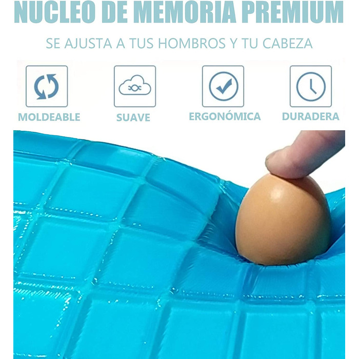 Ортопедична подушка для шиї з гелем і Memory Foam, проти болю в спині та шиї, антибактеріальна, антикліщова, жорстка та м'яка для сну