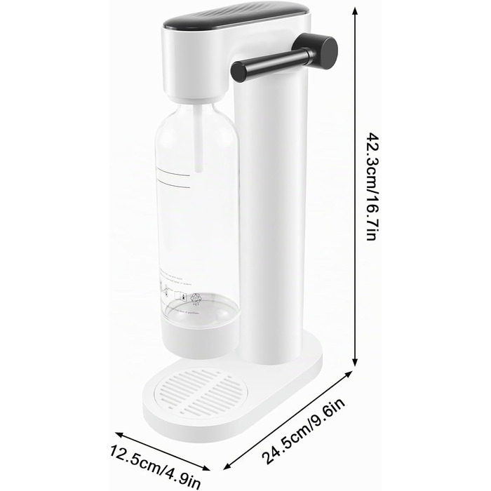 Сифон для газування води Sodastream з пляшкою 1 л, чорний (висота 42,3 см)