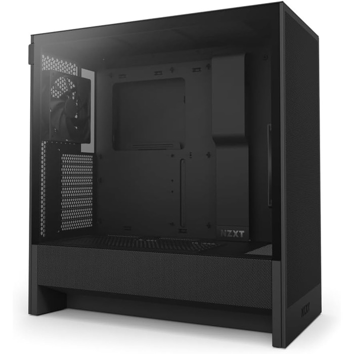 NZXT H5 Flow – компактний ігровий ATX Midi Tower корпус для ПК, високий повітряний потік, 2 вентилятори 120 мм, підтримка радіатора 360 мм спереду та 240 мм зверху, чорний