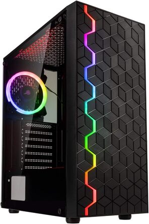 Корпус для ПК Kolink Inspire K8 ARGB Midi-Tower, загартоване скло, чорний, ігровий комп'ютерний корпус з підсвічуванням RGB