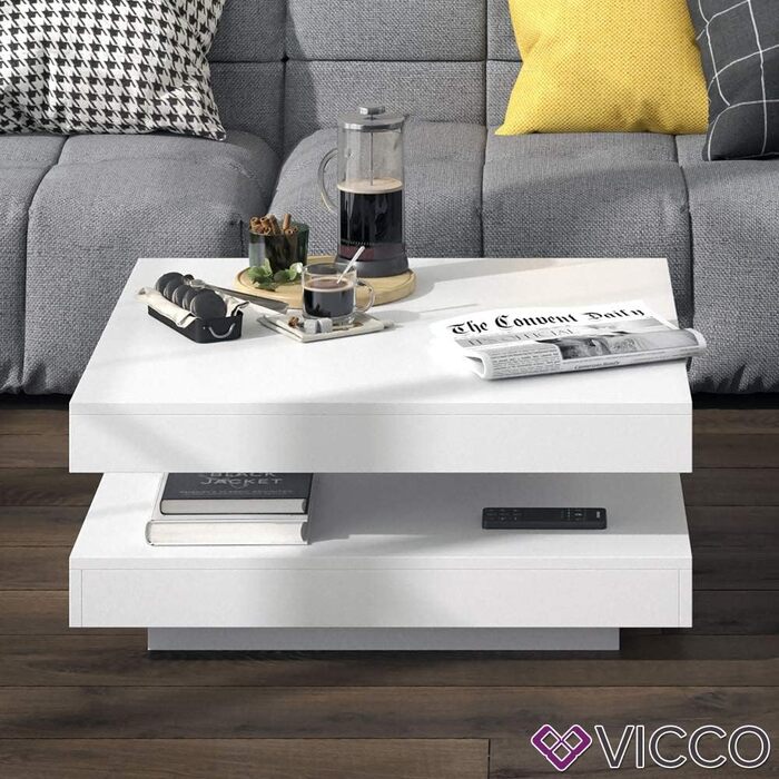 Журнальний стіл Vicco Elias білий 70x34 см