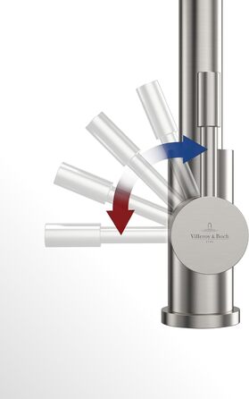Змішувач кухонний Villeroy & Boch Avia 2.0 антрацит, керамічний картридж, поворотний 360°, висота 235мм, високий тиск