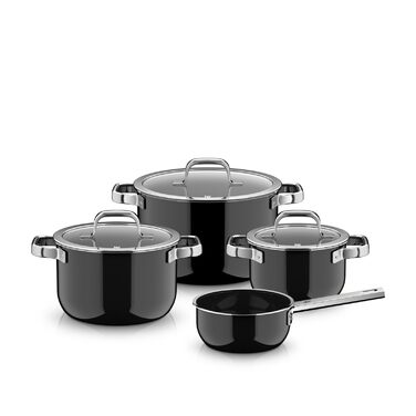 Набір каструль WMF Fusiontec Mineral Pro 4 шт, індукція, нержавіюча сталь, чорний, Made in Germany
