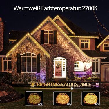Світлодіодна гірлянда-шланг 30 м StarryEver, 300 LED, теплий білий та 24 різнокольорових, для вулиці, з пультом для саду
