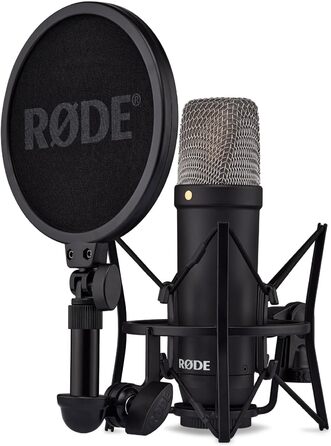 Студійний конденсаторний мікрофон Rode NT1 Signature Black з підставкою keepdrum