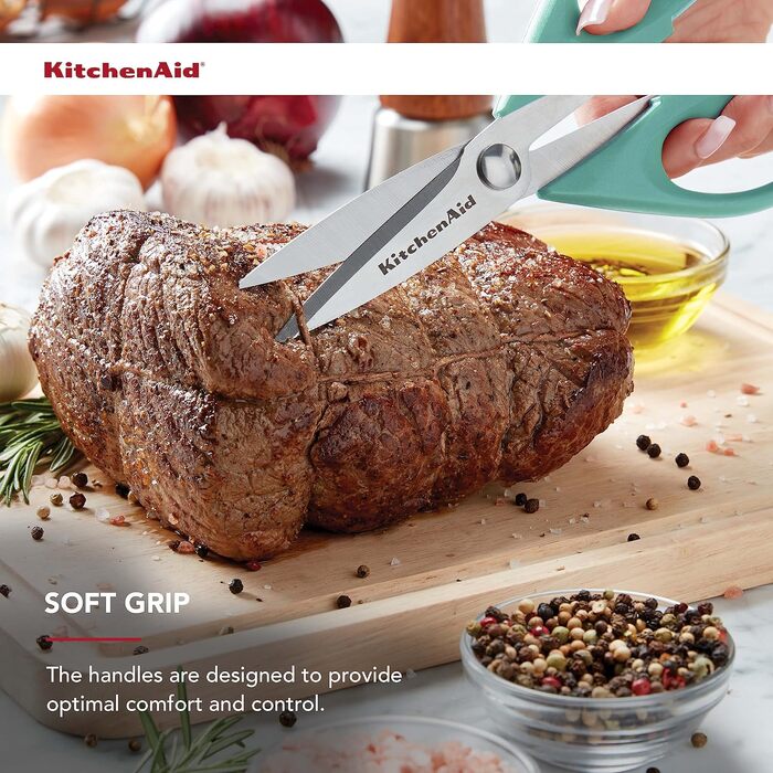 Ножиці кухонні універсальні KitchenAid, червоно-чорні, 22.1 см (Aqua Sky)