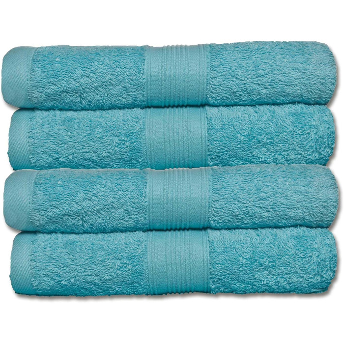 Набір рушників Naturemark 4 шт., 100% бавовна, махрові, однотонні або у кольоровому комплекті, щільність 500 г/м², 50x100 см, бірюзові