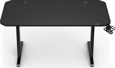 Ігровий стіл SENSE7 Nomad Basic 140x60 см, комп'ютерний стіл з гачком для навушників, підстаканником, тримачем для контролера, ергономічний, карбонова поверхня